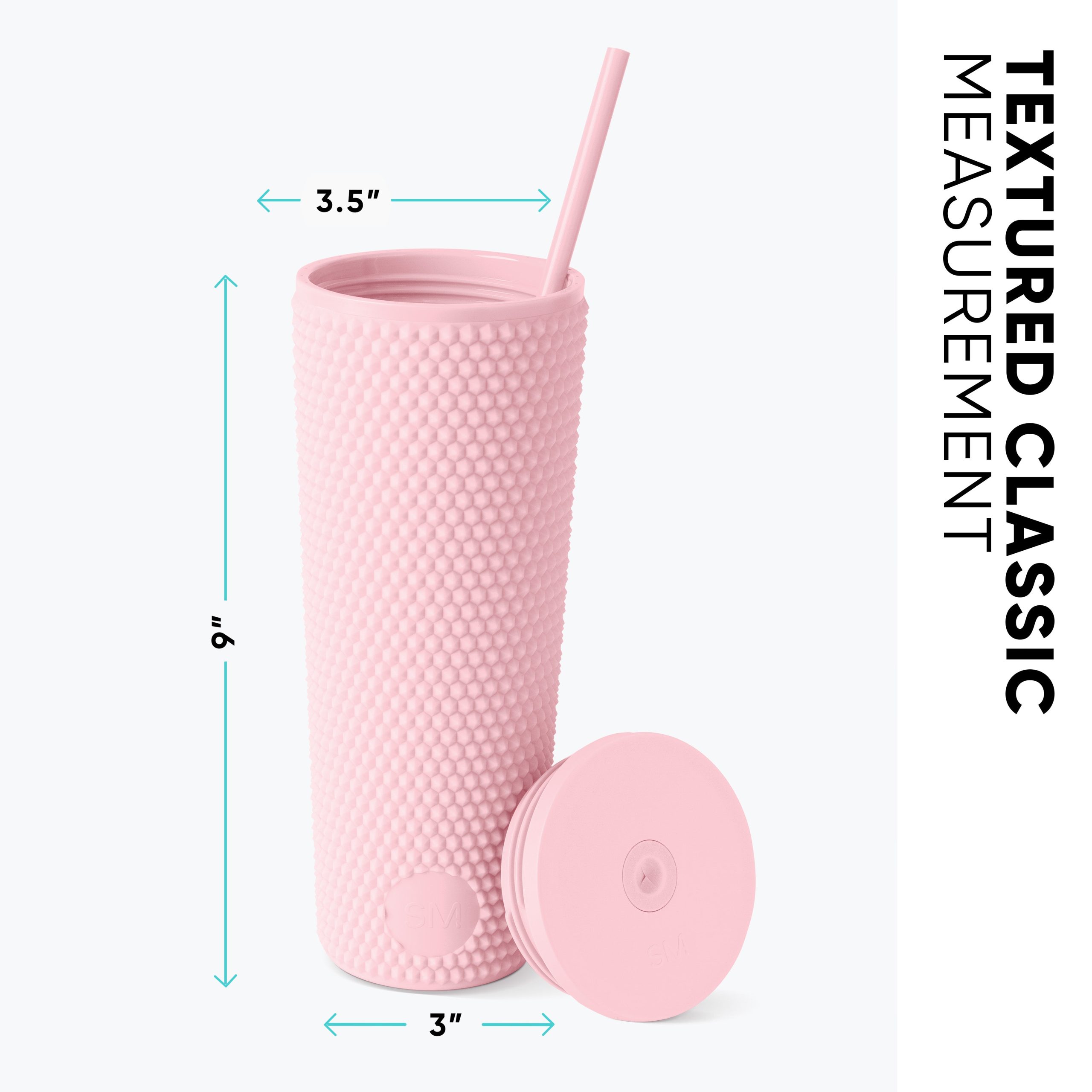 Textured Plastic Classic Tumbler with Straw Lid - Image 2