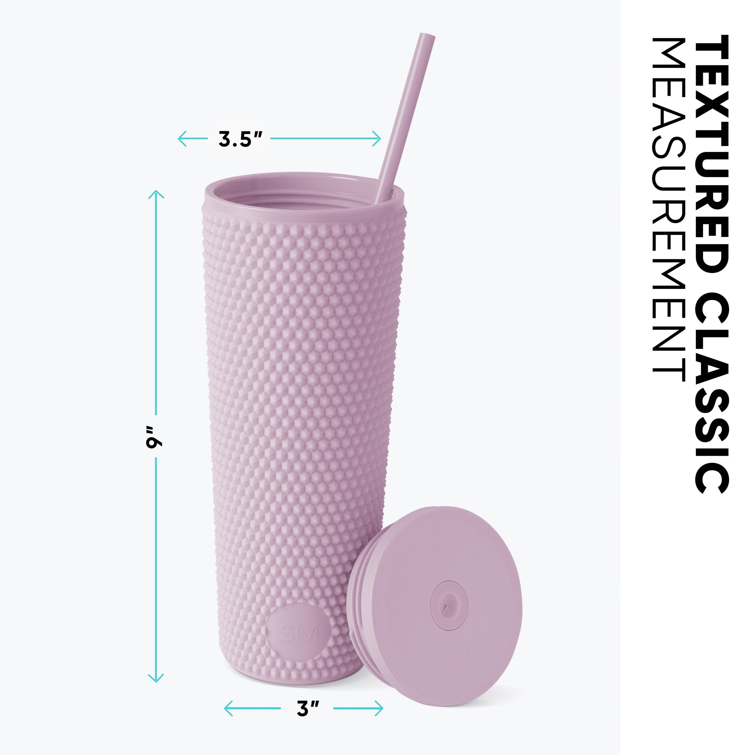 Textured Plastic Classic Tumbler with Straw Lid - Image 2