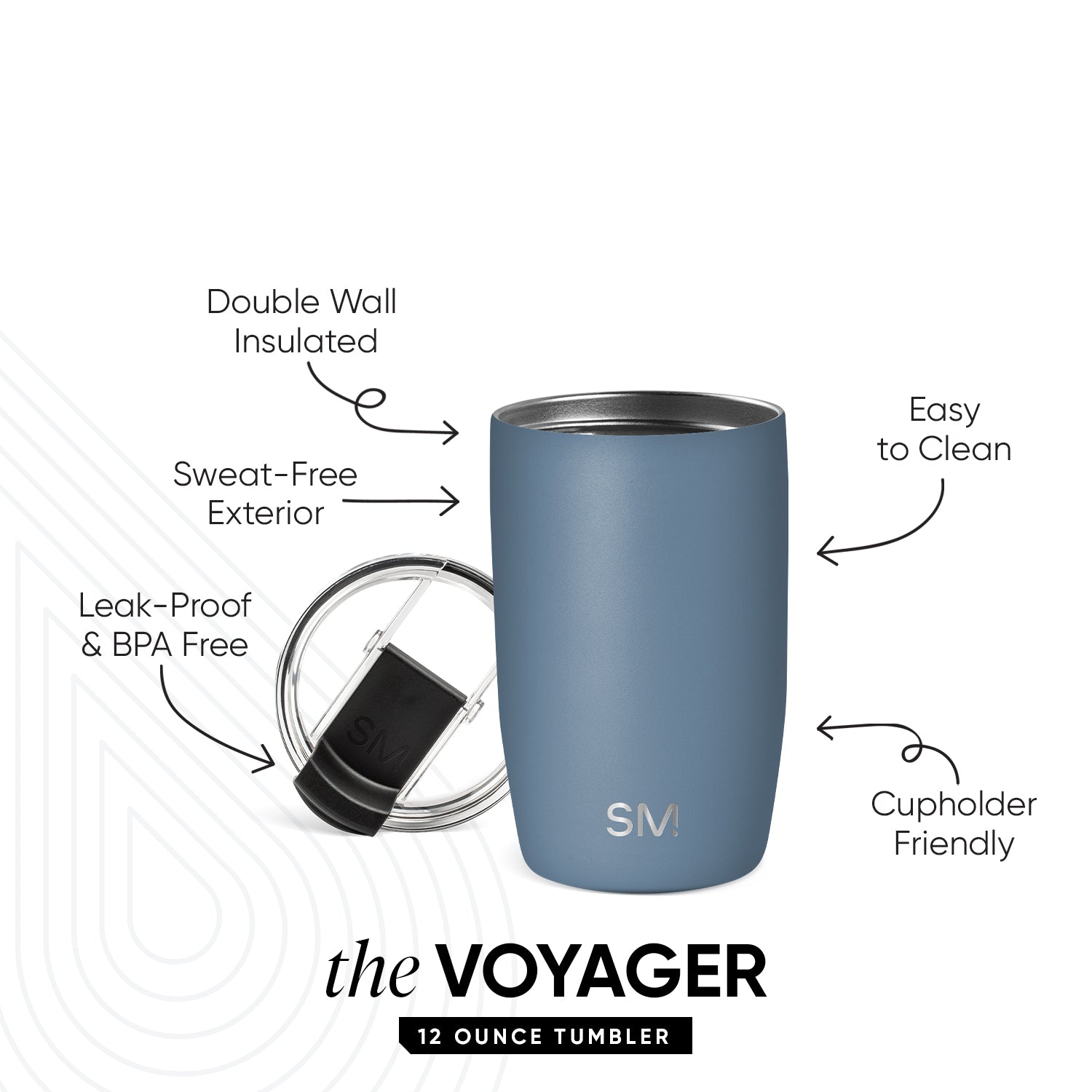 Voyager Tumbler with Clear Flip Lid & Straw - Image 2
