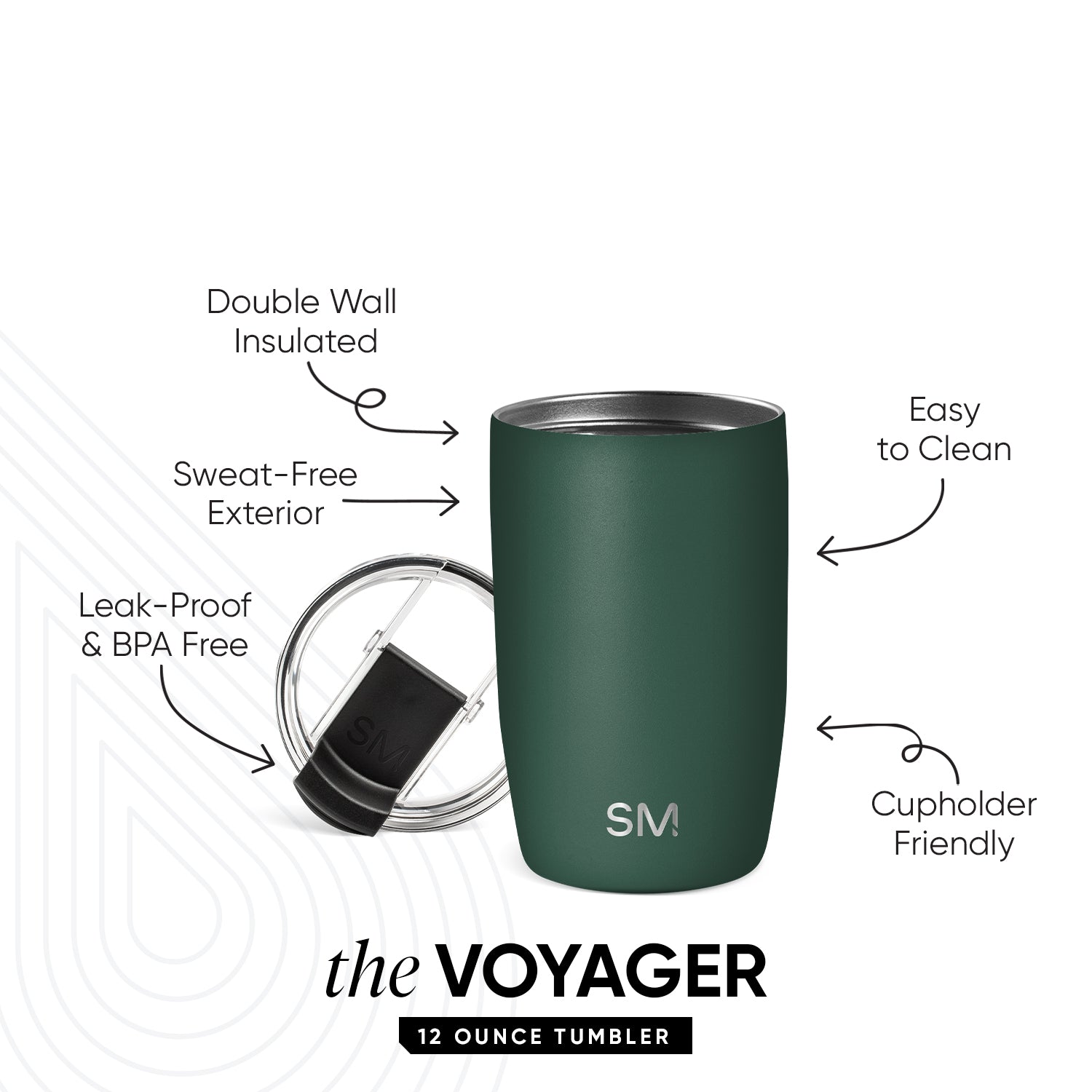 Voyager Tumbler with Clear Flip Lid & Straw - Image 2