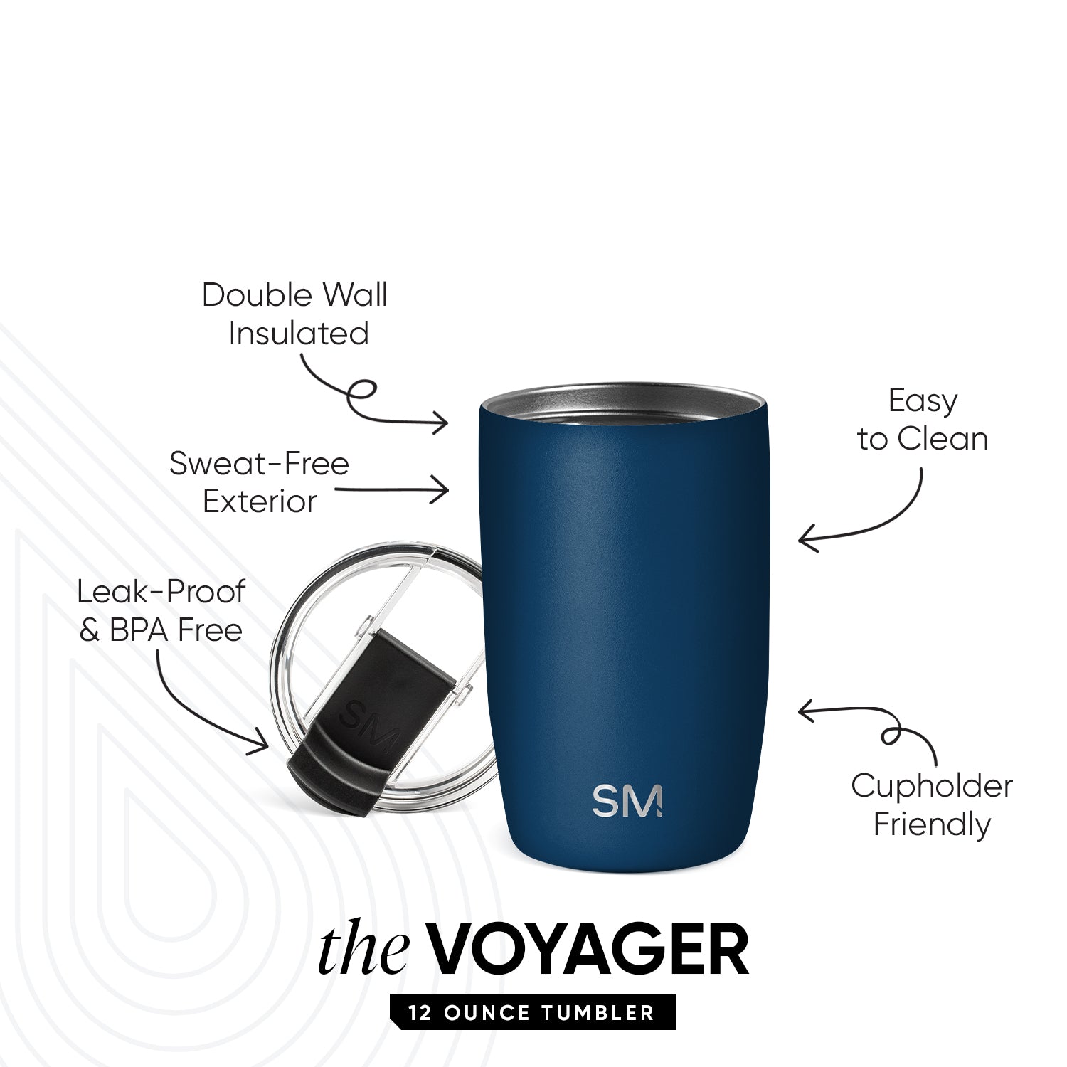 Voyager Tumbler with Clear Flip Lid & Straw - Image 2