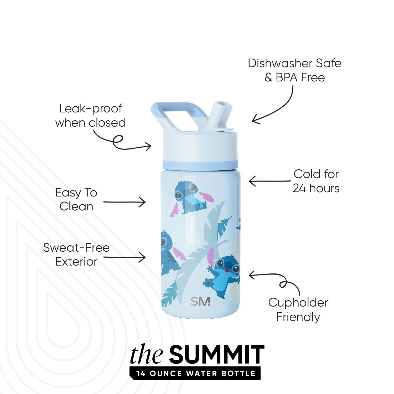 Summit Kids Water Bottle with Straw Lid - Image 2