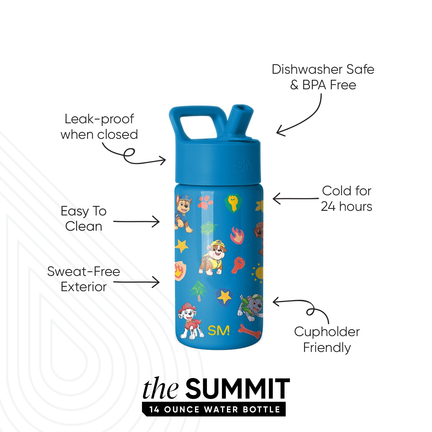 Summit Kids Water Bottle with Straw Lid - Image 2
