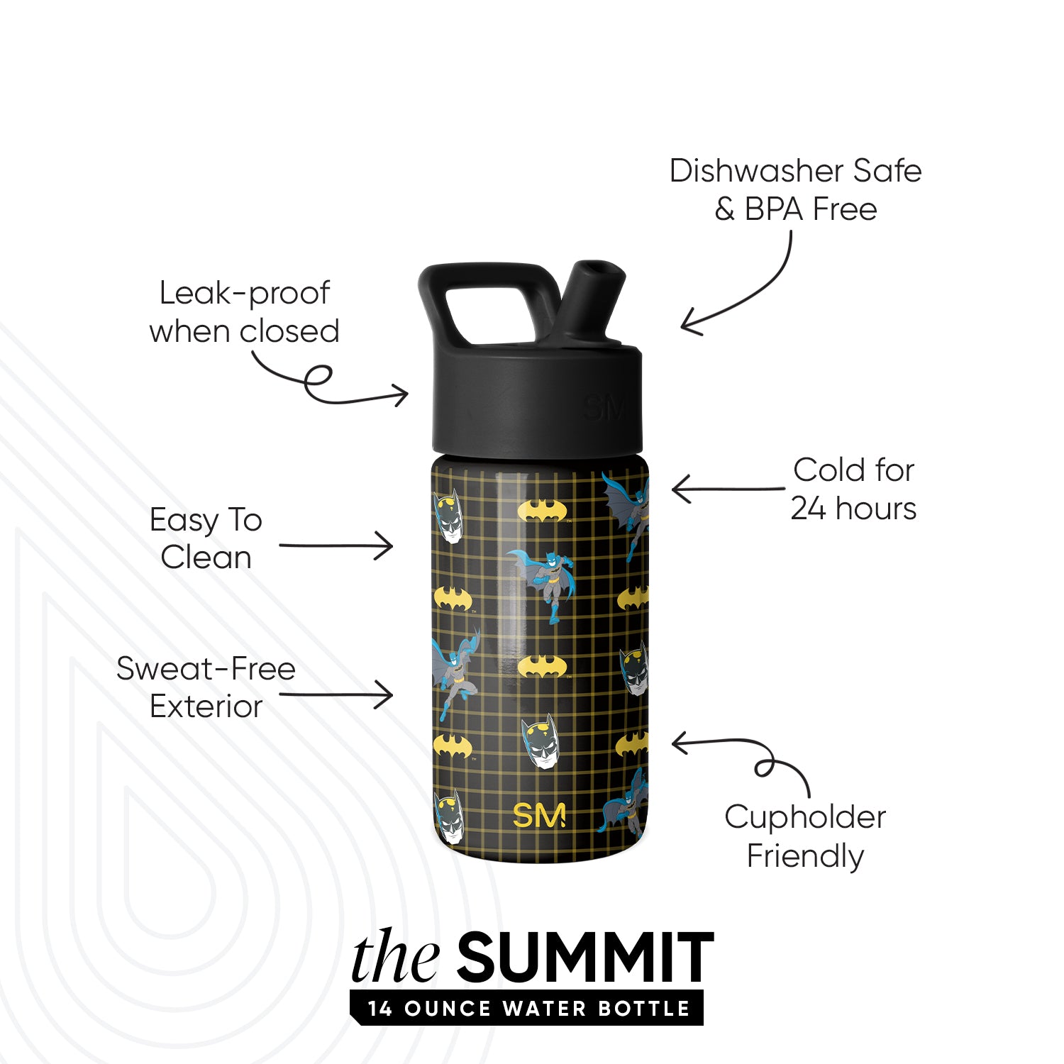 Summit Kids Water Bottle with Straw Lid - Image 2
